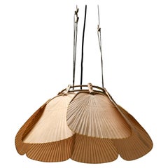 Used Beautiful Uchiwa ‘Ju Yon’ Chandelier by Ingo Maurer, Germany, 1970s