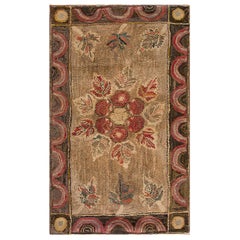  Early 20th Century American Hooked Rug 3' 2"x 5' 6" 
