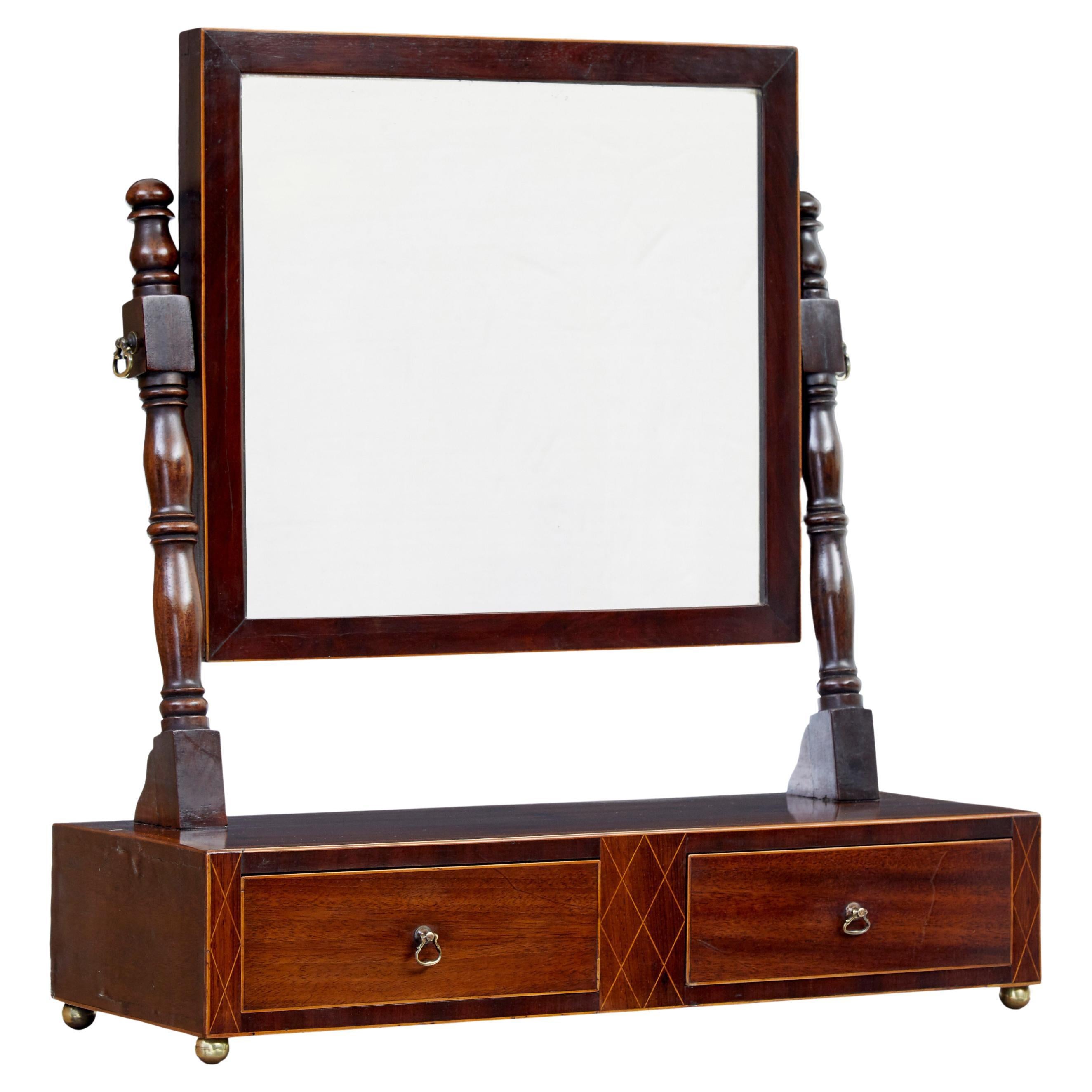 19th century Victorian mahogany toilet mirror For Sale