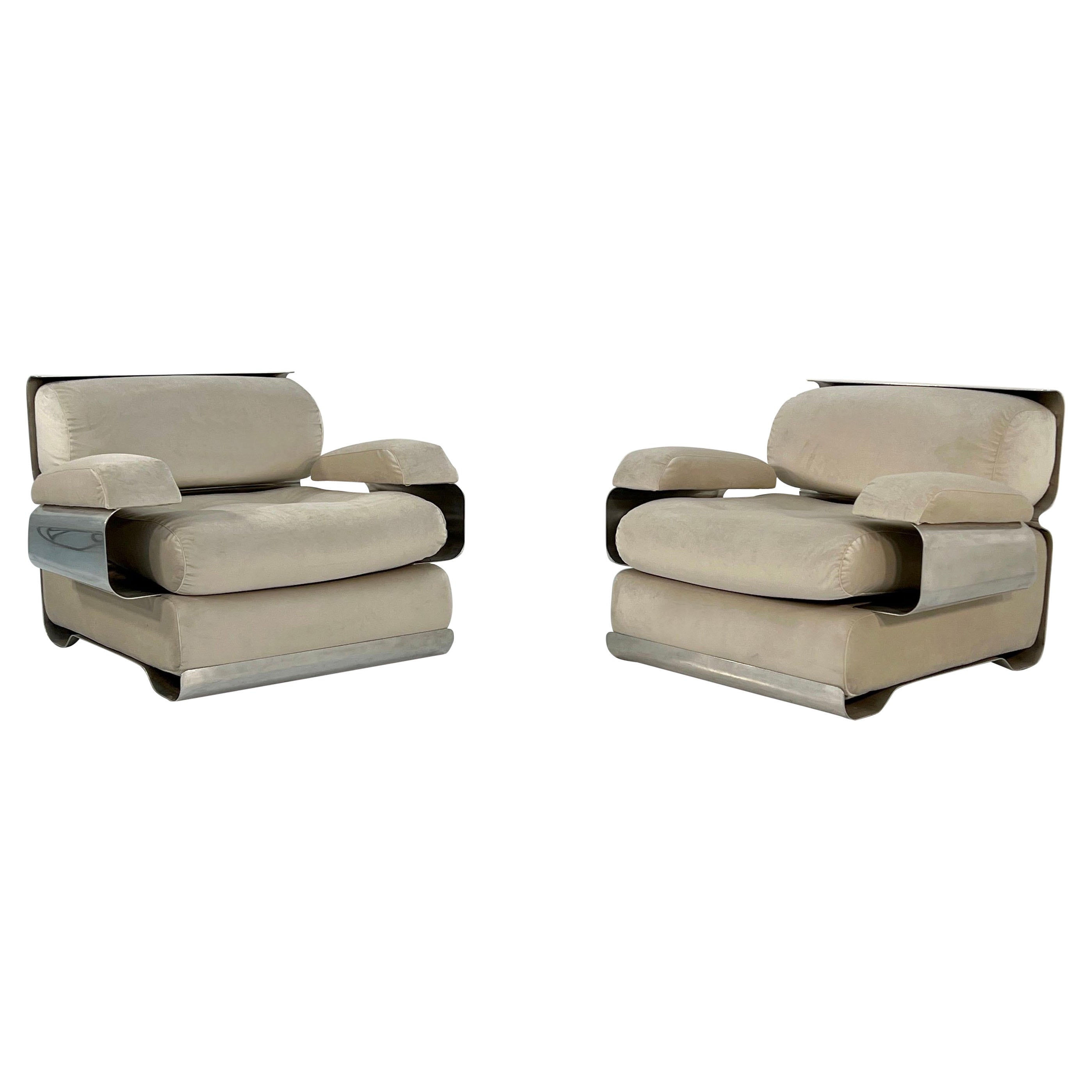 Pair of Armchairs by Gian Pietro Arosio for D.A.S, 1970s