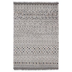 Modern Moroccan Charcoal Rug in Neutral Tones with Subdued Design 12'1 x 17'6