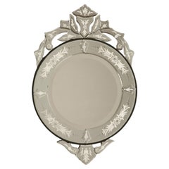 Venetian Round Mirror Imported from England Older Reproduction. Pair Available