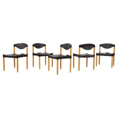 Mid-Century Black & Birch 'Strax' Stacking Chairs by Hartmut Lohmeyer for Casala