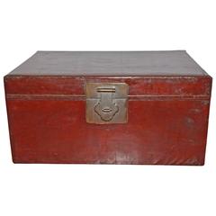 Large Antique Chinese Lacquered Trunk 7