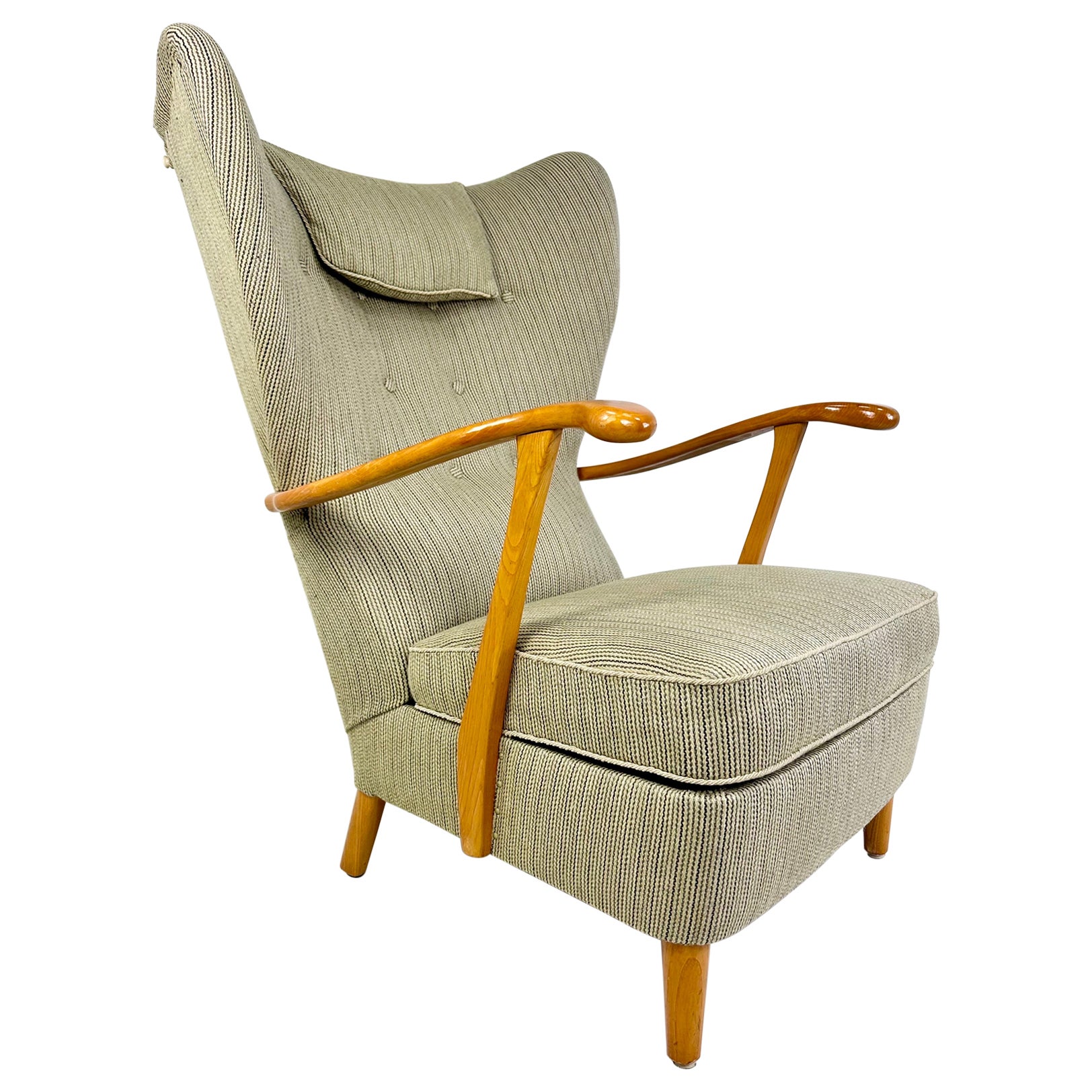 1950’s Swedish Highback Lounge Chair For Sale