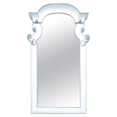 Monumental Paint Decorated & Silver Gilt Enhanced Floor Mirror 