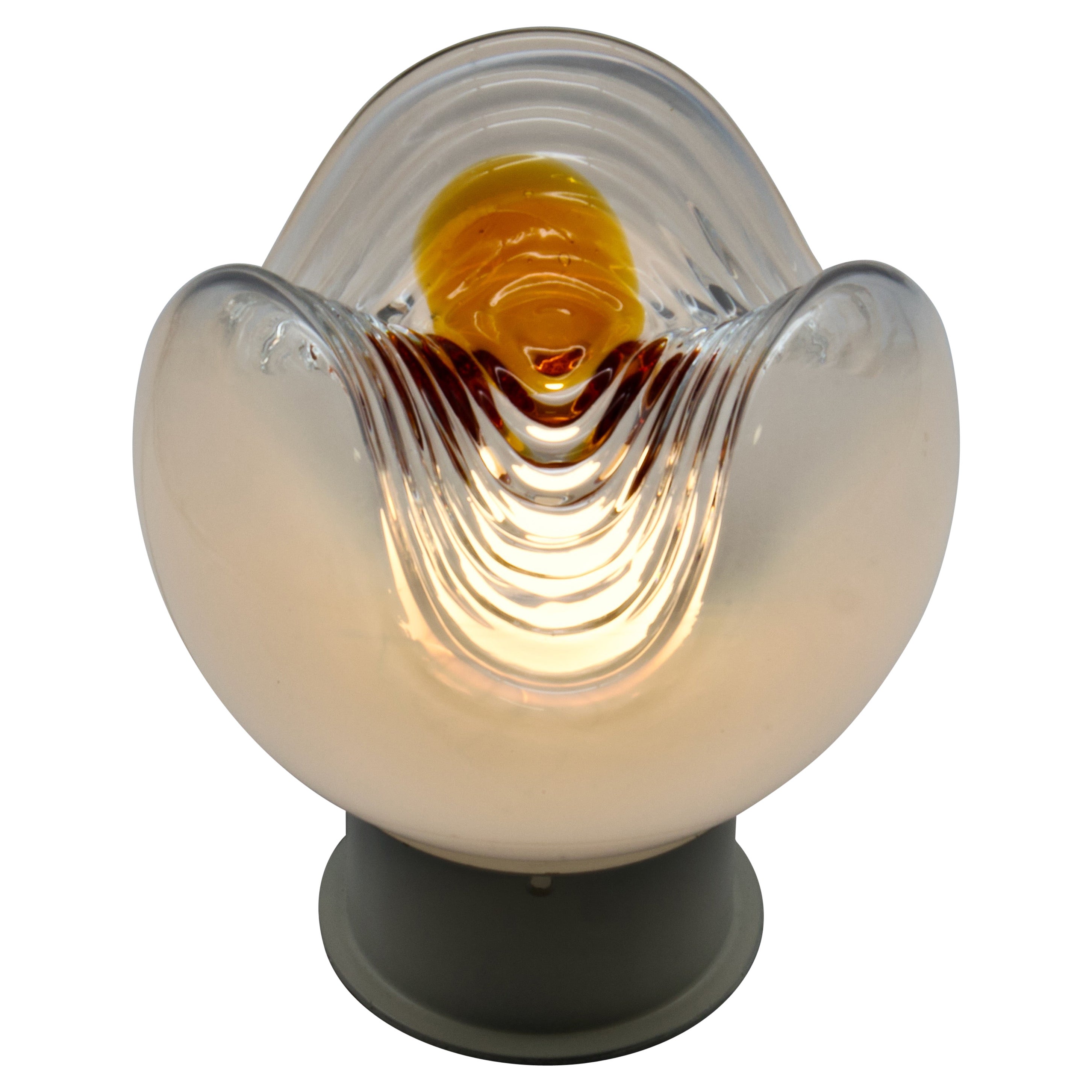 Magnifique lampe de bureau en verre de Murano, Mazzega, Italie, 1970 en vente