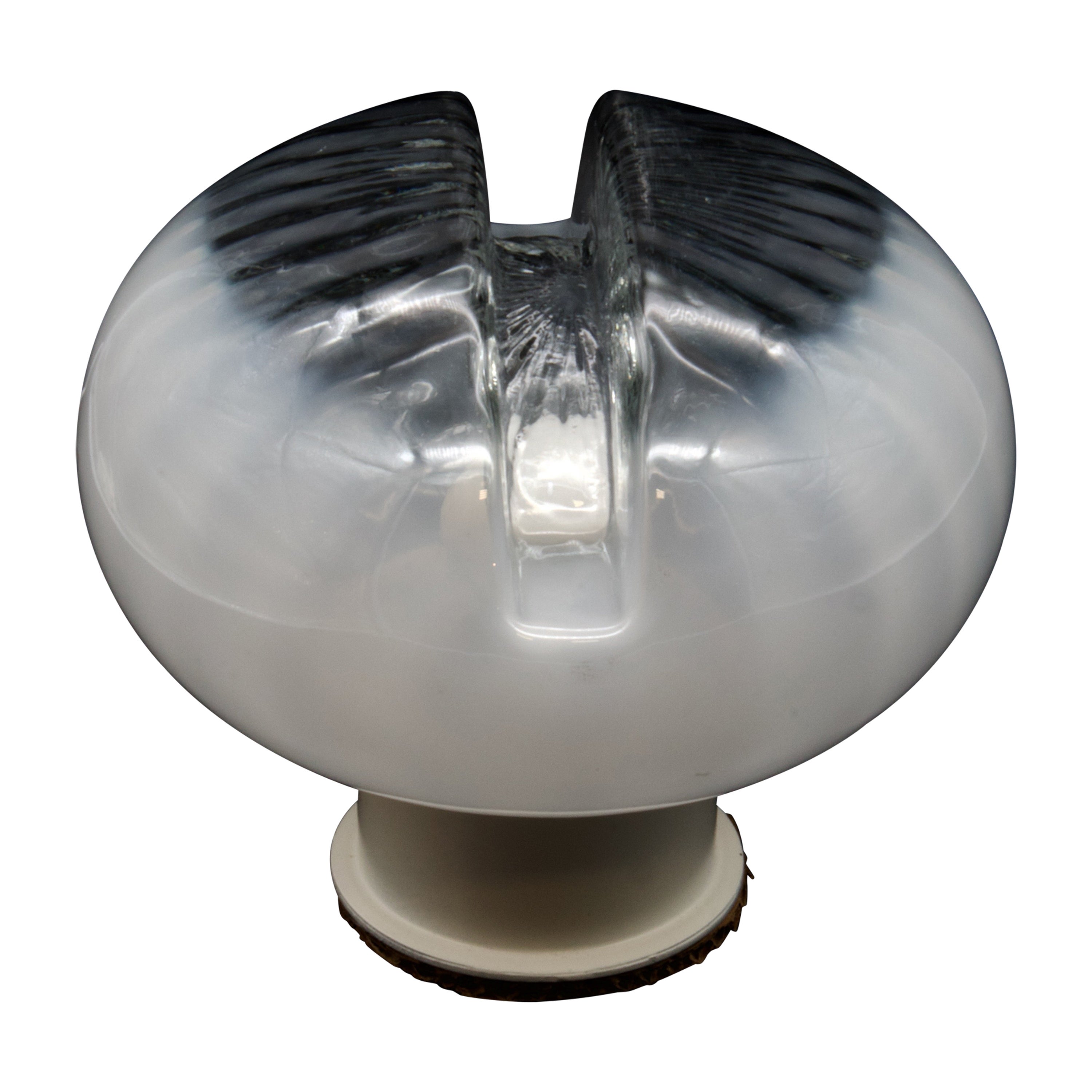 Mid Century Modern Murano Glass Mushroom Table Lamp, Mazzega Italy 1970s For Sale