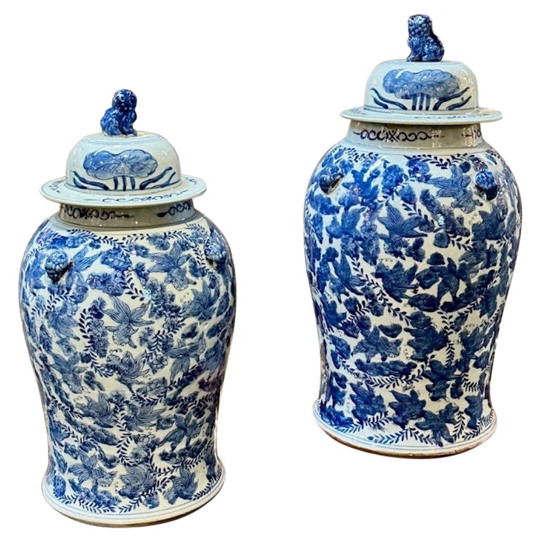 Paire de vases vintage en porcelaine chinoise