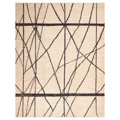 Nazmiyal Kollektion Moderner elfenbeinfarbener Teppich in geometrischem Design 9'5" x 12'