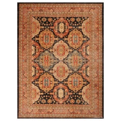 Moderner Teppich 9'3" x 12'5" aus der Nazmiyal Kollektion, rustikaler persischer Stammeskunst-Teppich im Heriz-Design