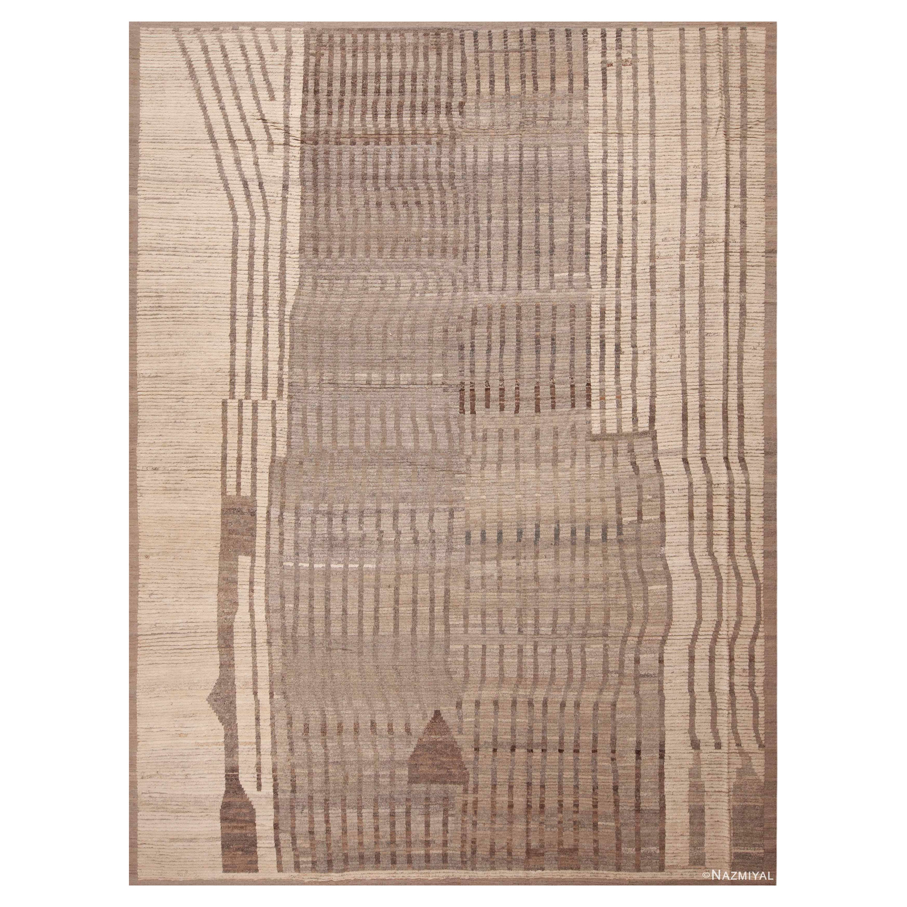Nazmiyal Kollektion Erde Stammeskunst Geometrischer Design Moderner Teppich 10'7" x 13'10" im Angebot