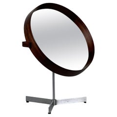 Rosewood Table Mirror by Uno & Östen Kristiansson for Luxus of Sweden, 1960s