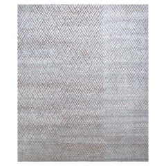 Terrakotta Whispers Cool Gray Handgeknüpfter Teppich in Cool Gray