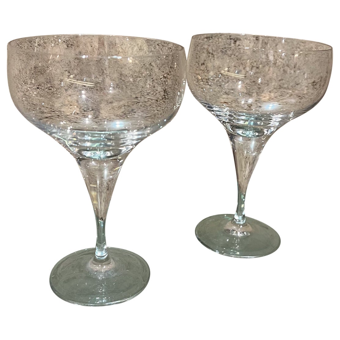 1980s Rosenthal Crystal Champagne Glasses Coupe Bjorn Wiinblad For Sale