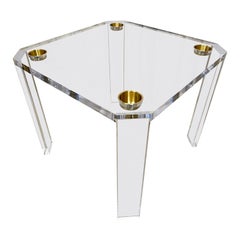 Thick Custom Lucite Game Table w/ Insets