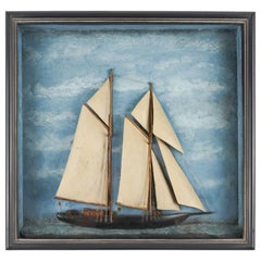 American shadow box diorama of a ship, 1890-1910