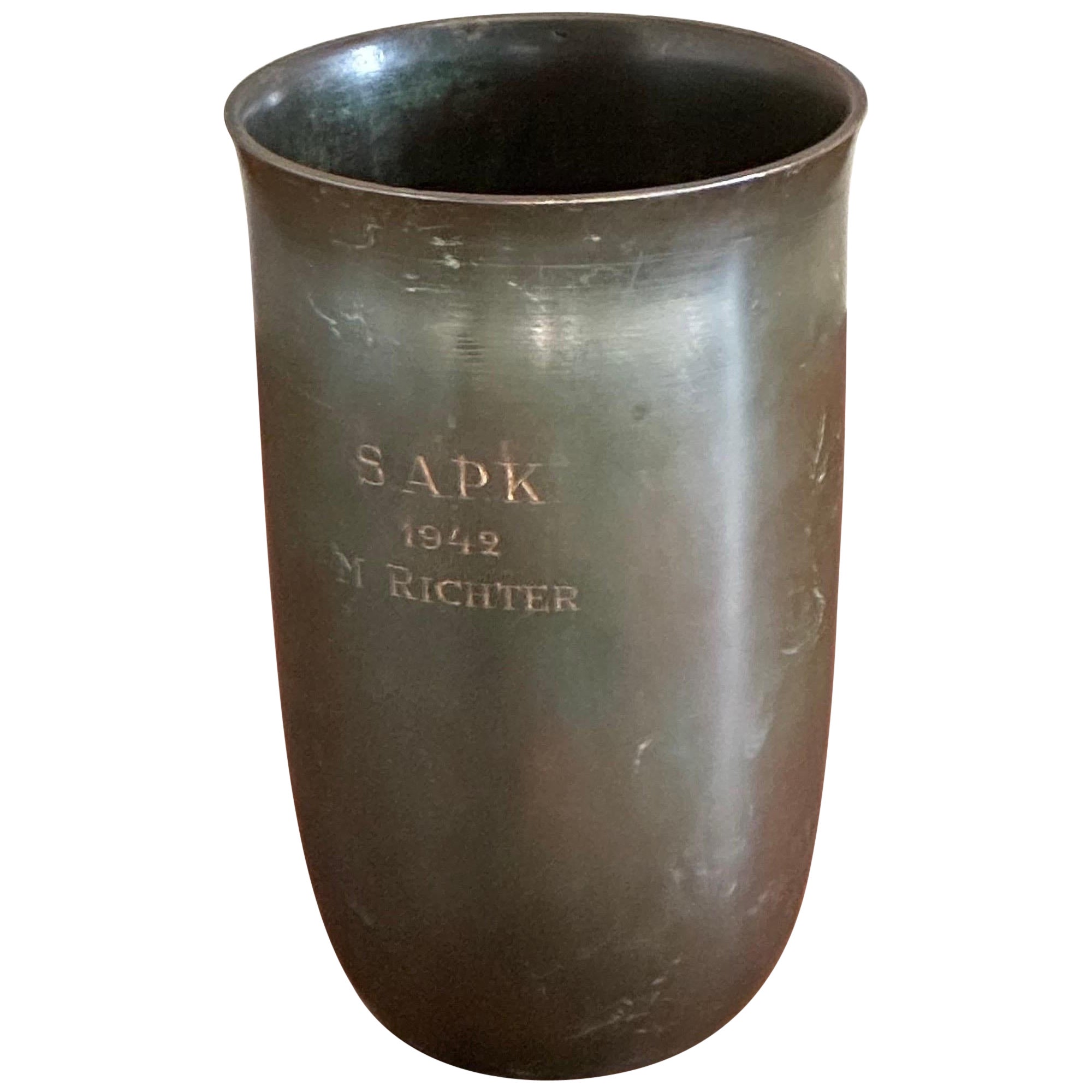 GAB Sweden Bronze Vase, 1940s For Sale