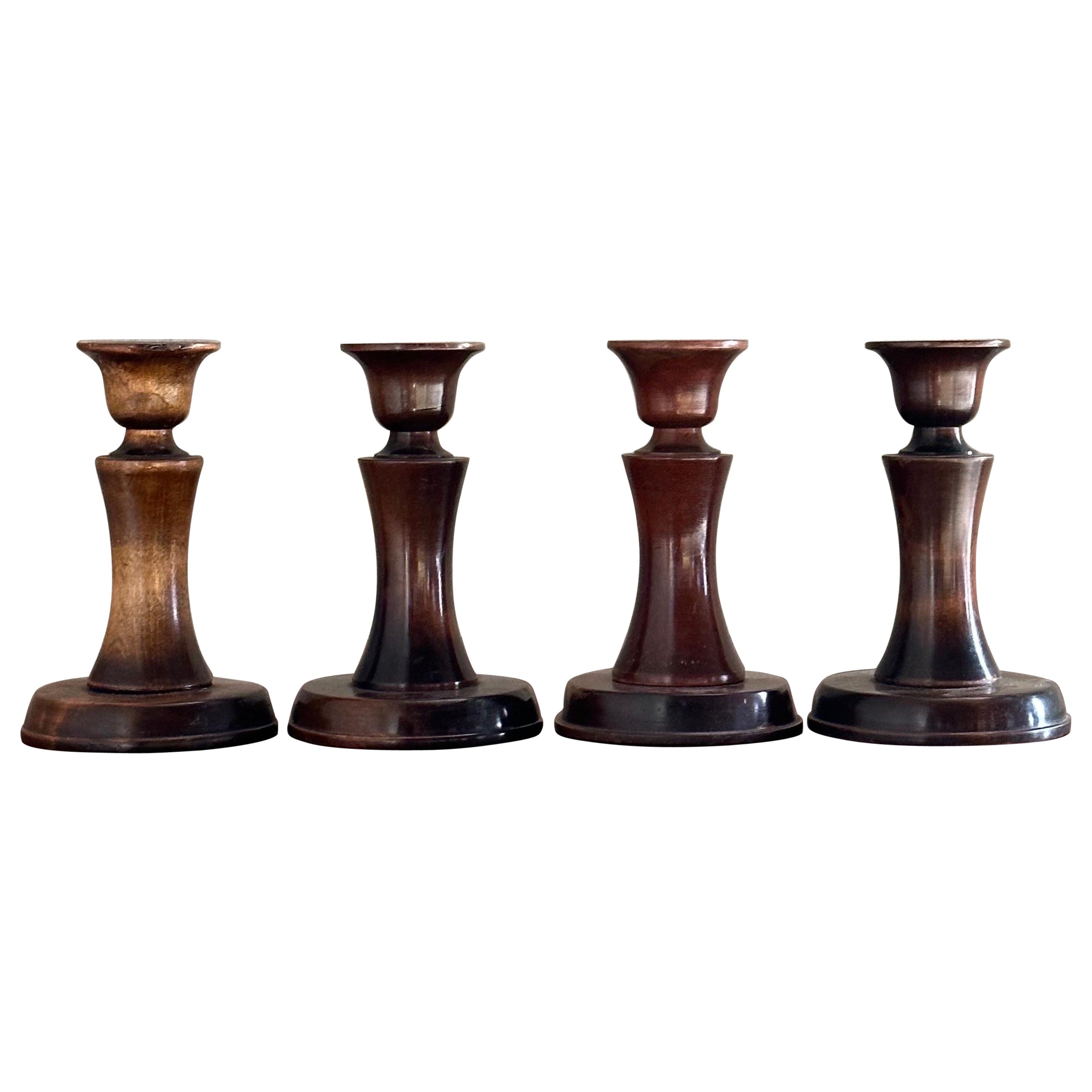 Carl Malmsten Candle Holders- Set of Four, Sweden, 1960s For Sale