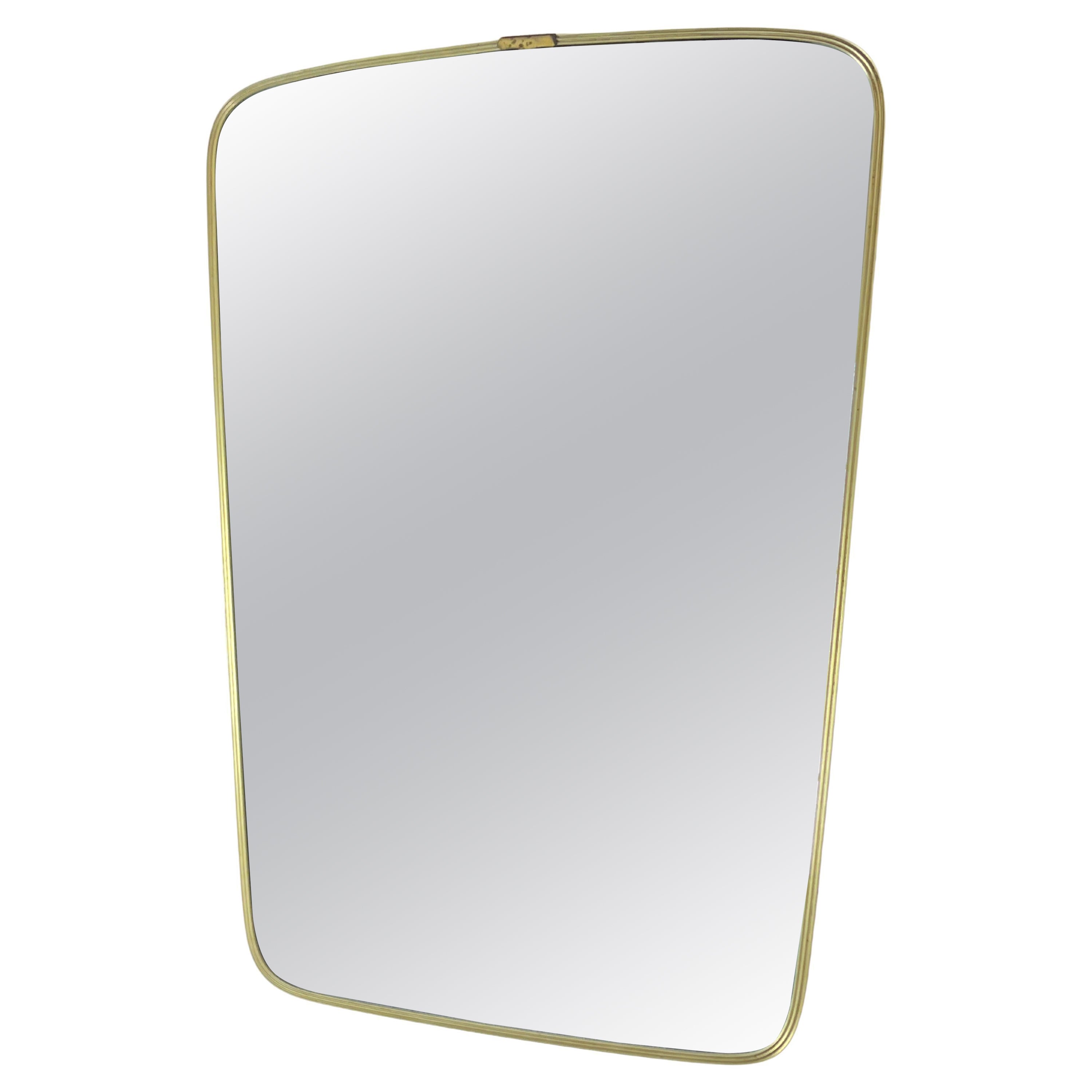 Mid-Century Italian Brass Mirror Attributed To Gio Ponti  1960s For Sale