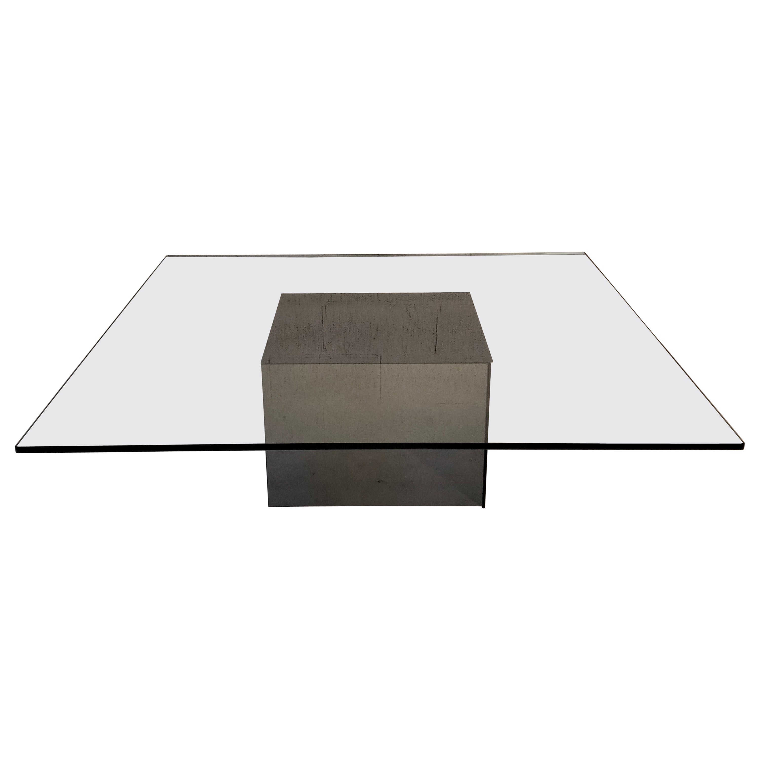 Table basse carrée modèle Block par Nanda Vigo pour Acerbis - Italie 70's