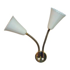 Swedish Brass and metal wall lamp with two lights for Böhlmarks 1940s