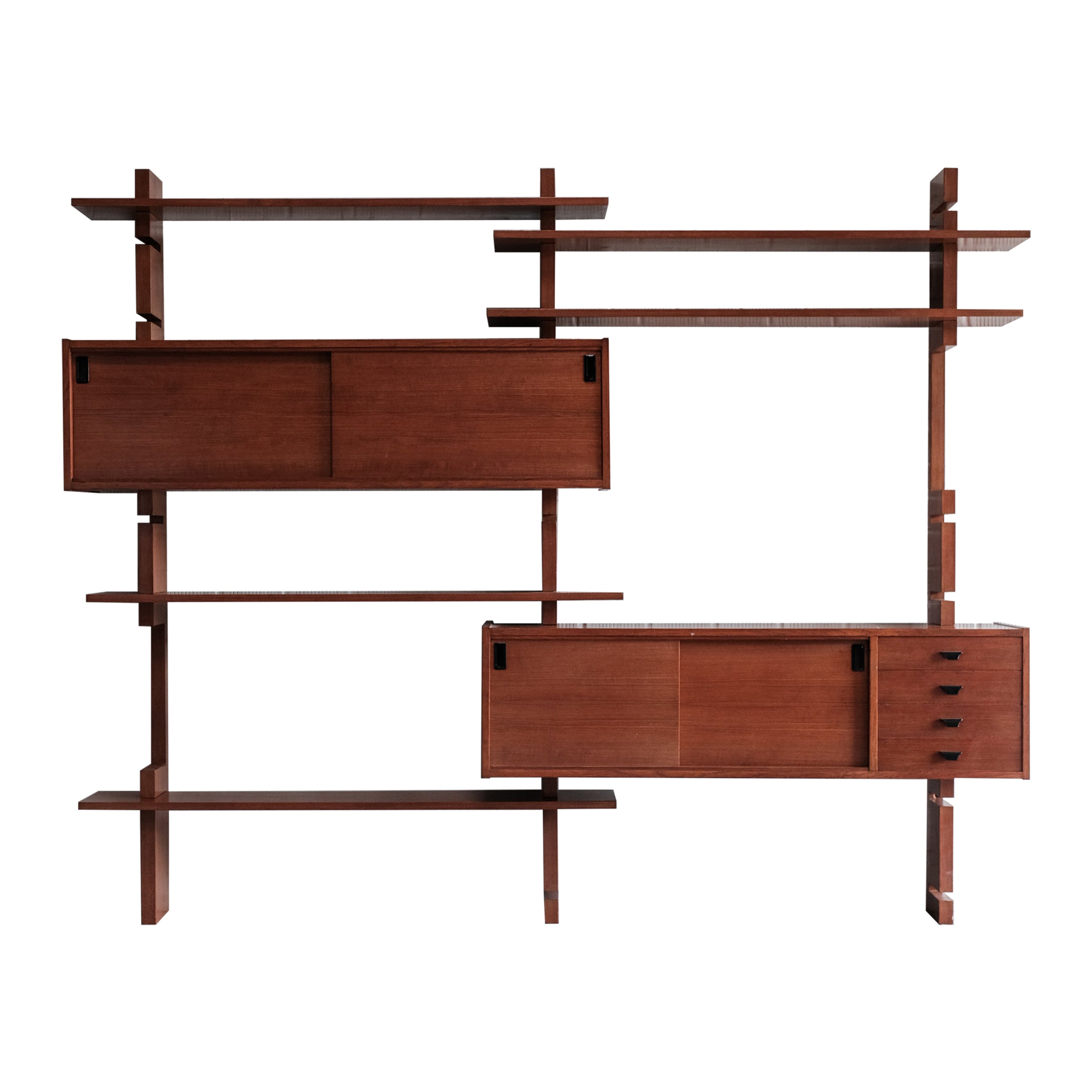 Wall unit in wood by Amma Torino, Italy 1970, Mid-century Modern