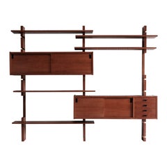 Wall unit in wood by Amma Torino, Italy 1970, Mid-century Modern