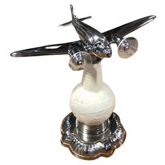 Vintage 1939 World's Fair Chrome Airplane Art Deco Lamp