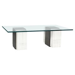 Charles Hollis Jones style Lucite & Glass Cocktail Table