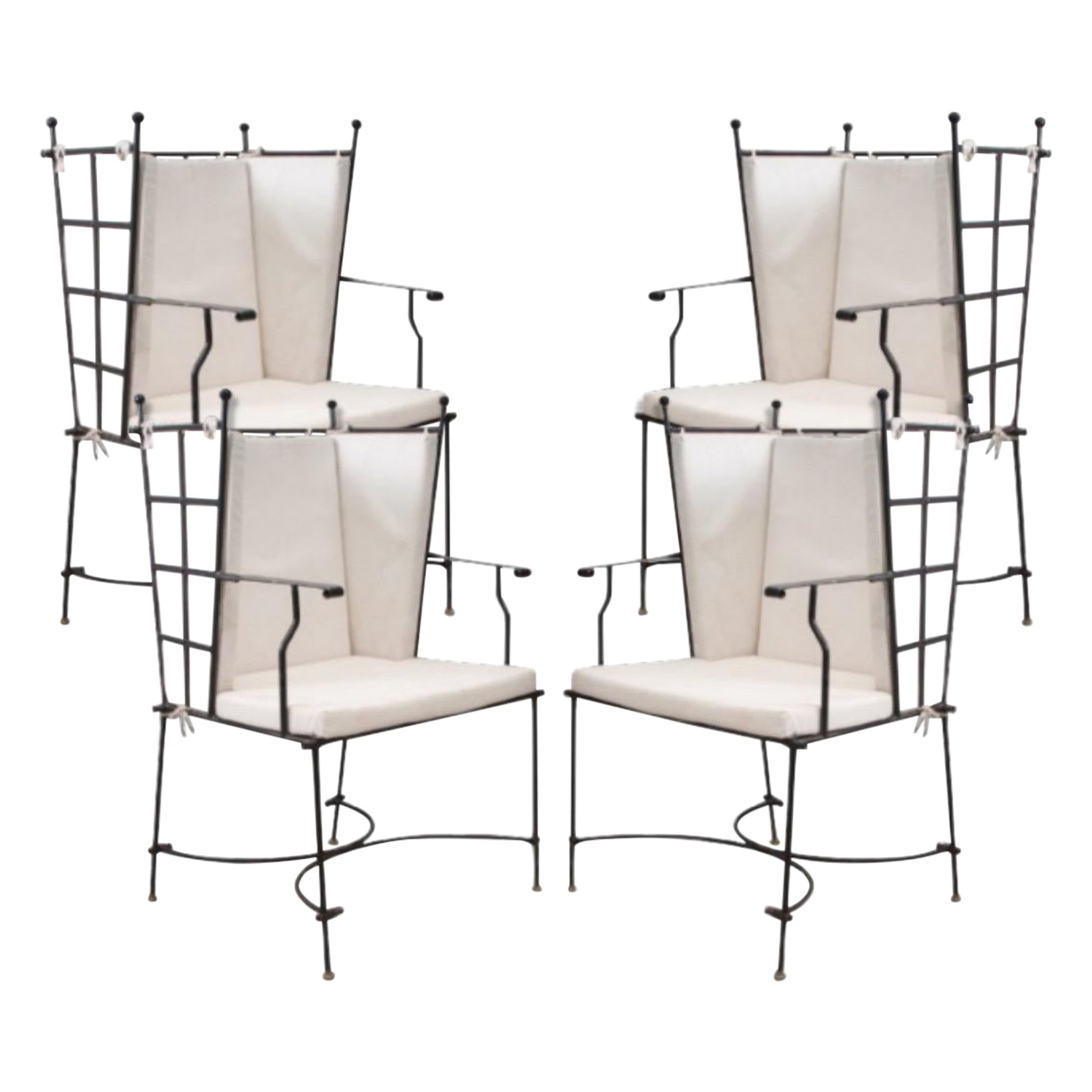 Set of 4 Janus et Cie Style Indoor Outdoor Armchairs