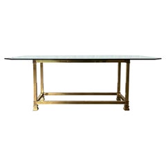 Mastercraft Mid Century Brass and Glass Dining Table