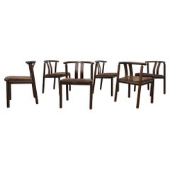 Set of 6 Mid-Century Brown 'Cleopatra' Chairs by Hans Frydendal for Boltinge