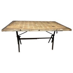 Antique French Industrial Dining Table or Desk