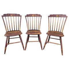 Sedie Windsor decorate con vernice originale dei primi anni del XIX secolo