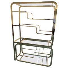 Brass Etagere by Dia in the Style of Milo Baughman, Circa 1980