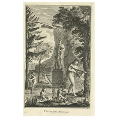 Used Allegory of Surgery Engraving with Etching by B. L. Prevost, 1779