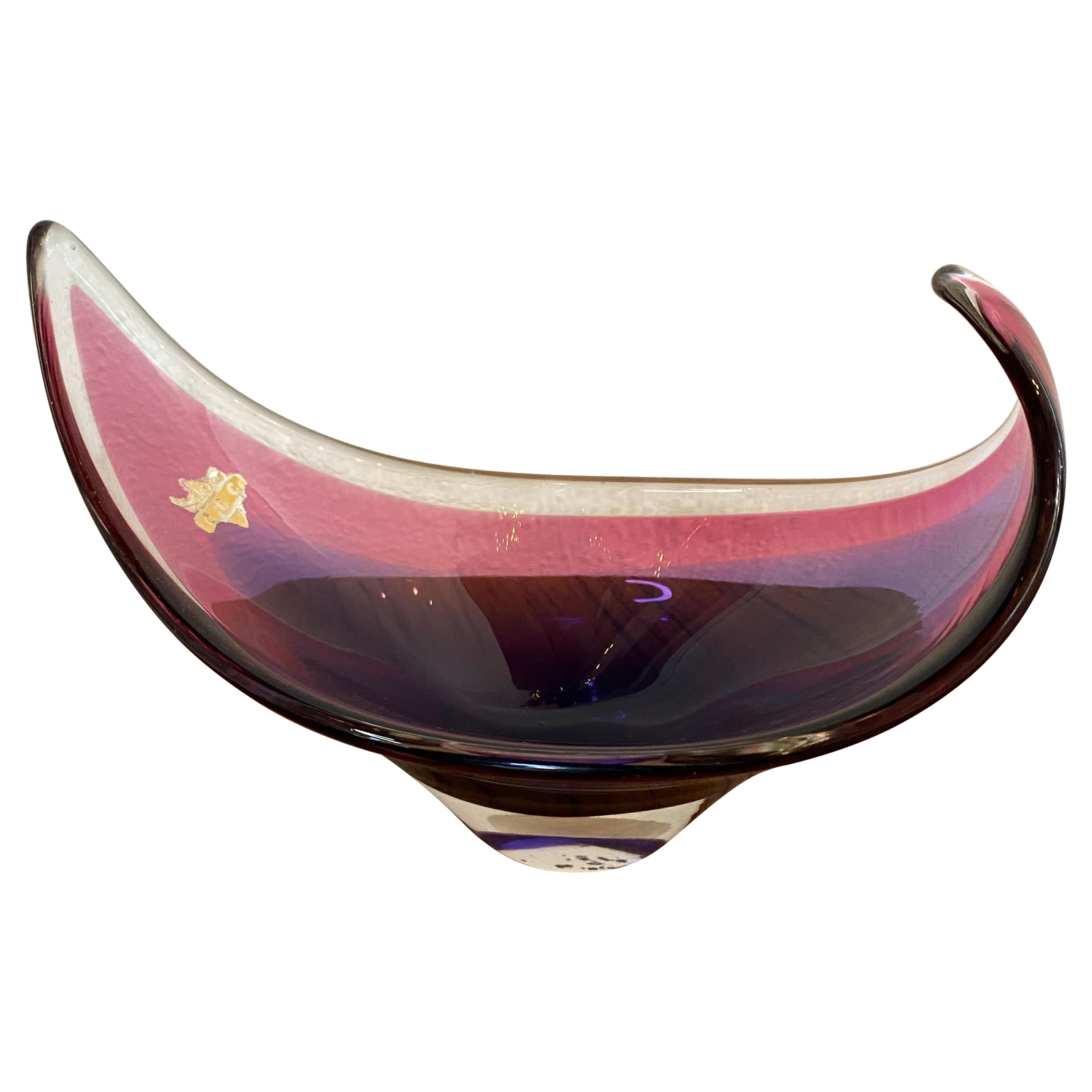 Midcentury Small Murano Glass Bowl For Sale