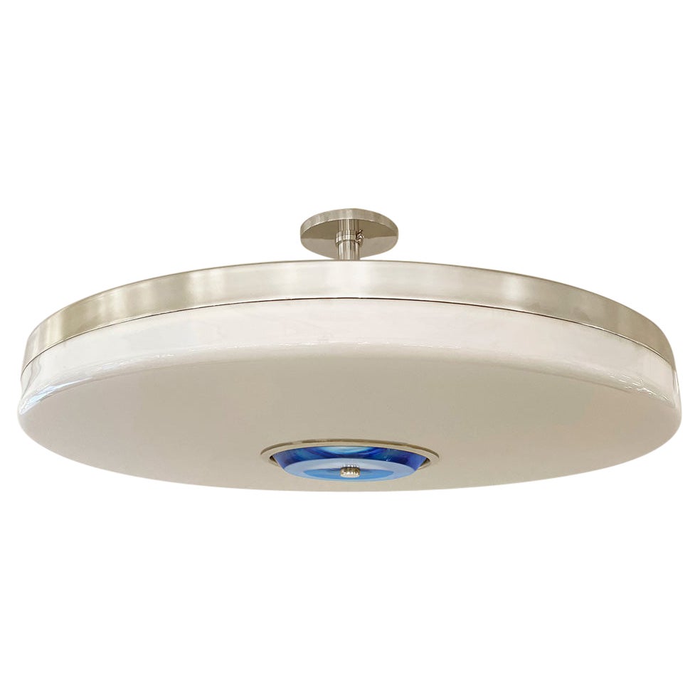 Iris Grande Ceiling Light by Gaspare Asaro-Polished Nickel Finish For Sale
