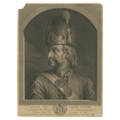 Used Copper Engraving of a Sapper of the Swiss Guards at the Vatican, 1779