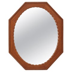 Scalloped wooden Art Deco mirror, UK 1930s