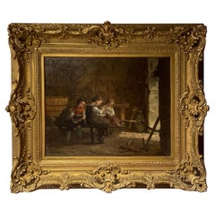 19ème siècle français  Peinture à l'huile d'Eduardo Frere 