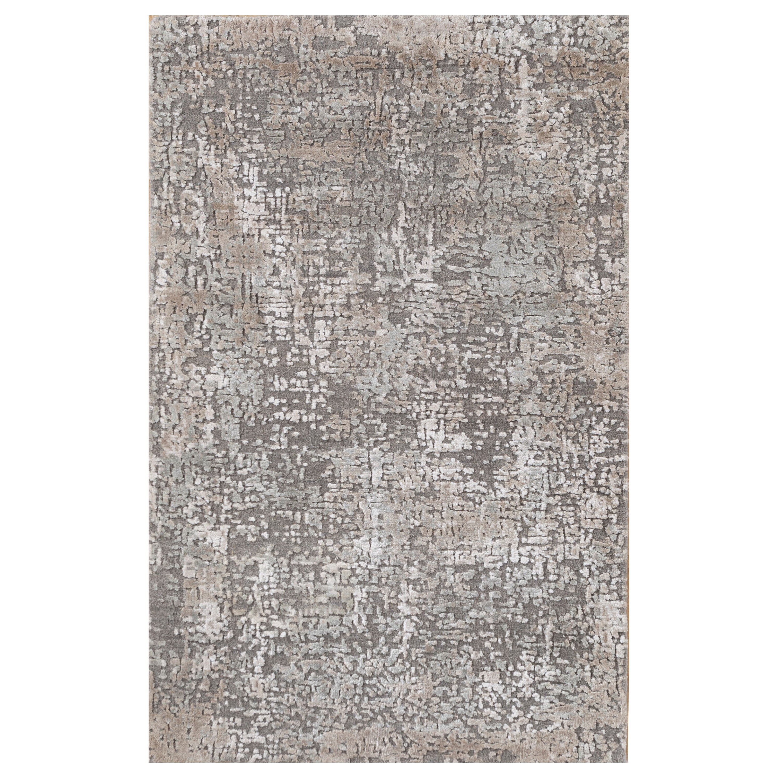 Tranquil Oasis Ashwood White Sand Hand-Knotted Rug For Sale