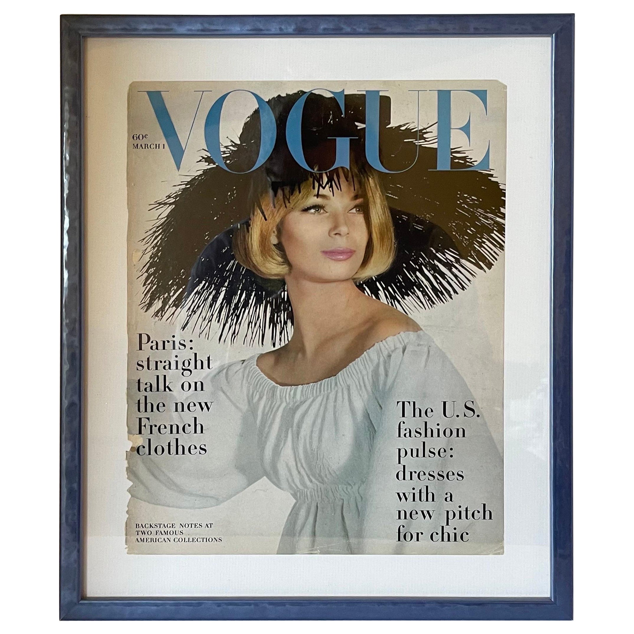 Vogue Magazine March 1963 Framed Cover For Sale