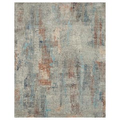 Ethereal Elegance Soft Gray Ivory Hand-Knotted Rug