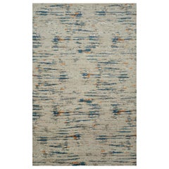 Vintage Whispers Antique White Shadow Teal Hand-Knotted Rug