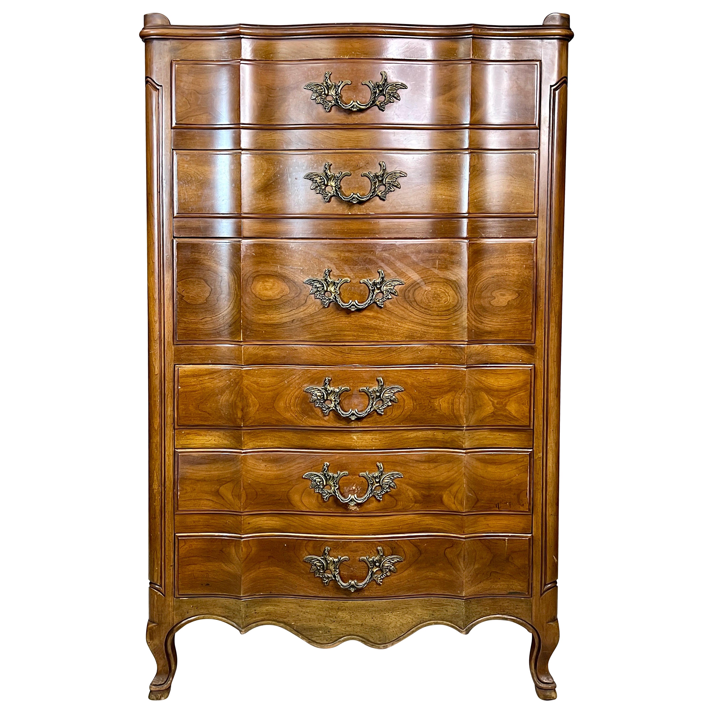 John Widdicomb French Provincial Style Tall Chest Dresser For Sale