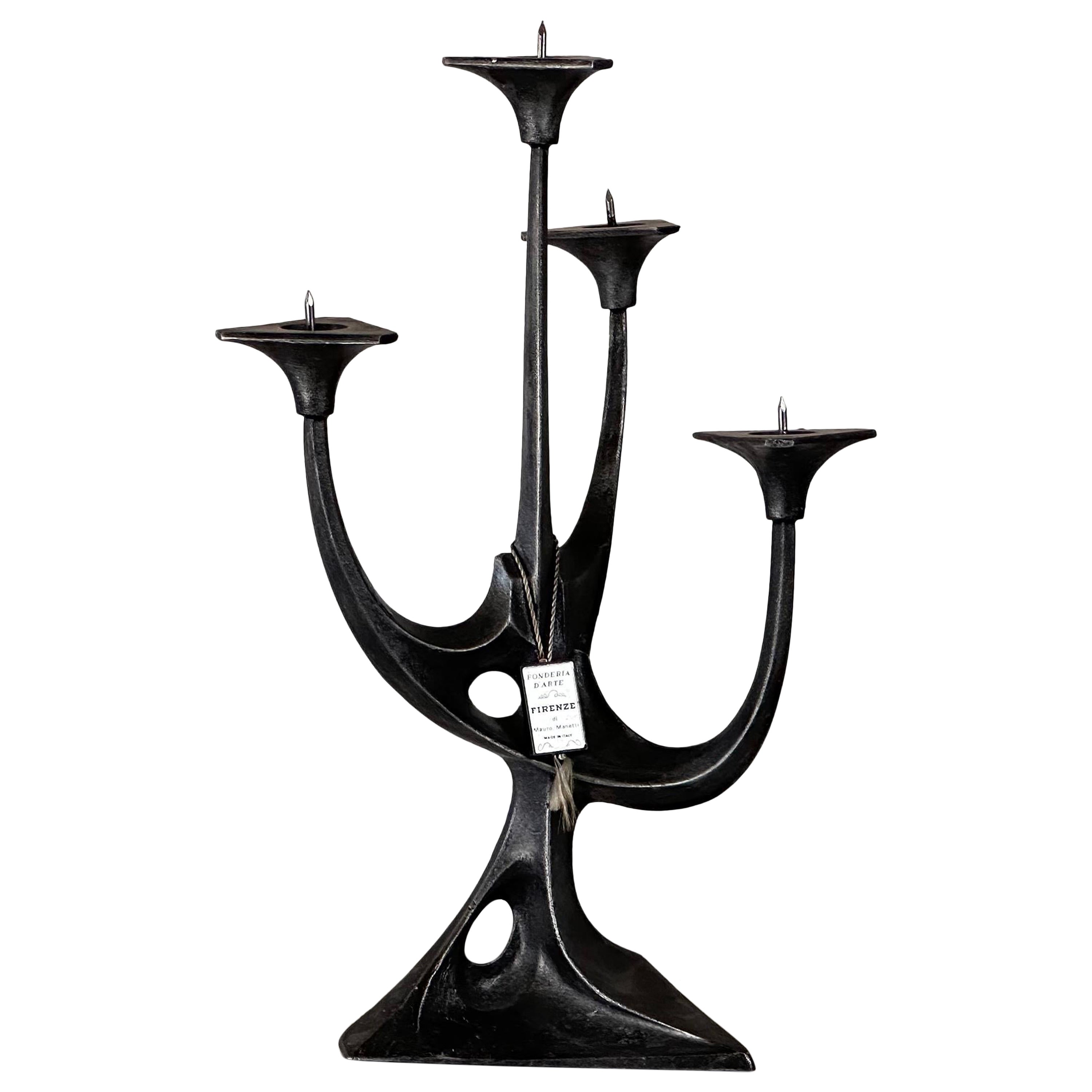 Sculptural Candelabra by Mauro Manetti for Fonderia d'Arte Firenze, 1960s For Sale