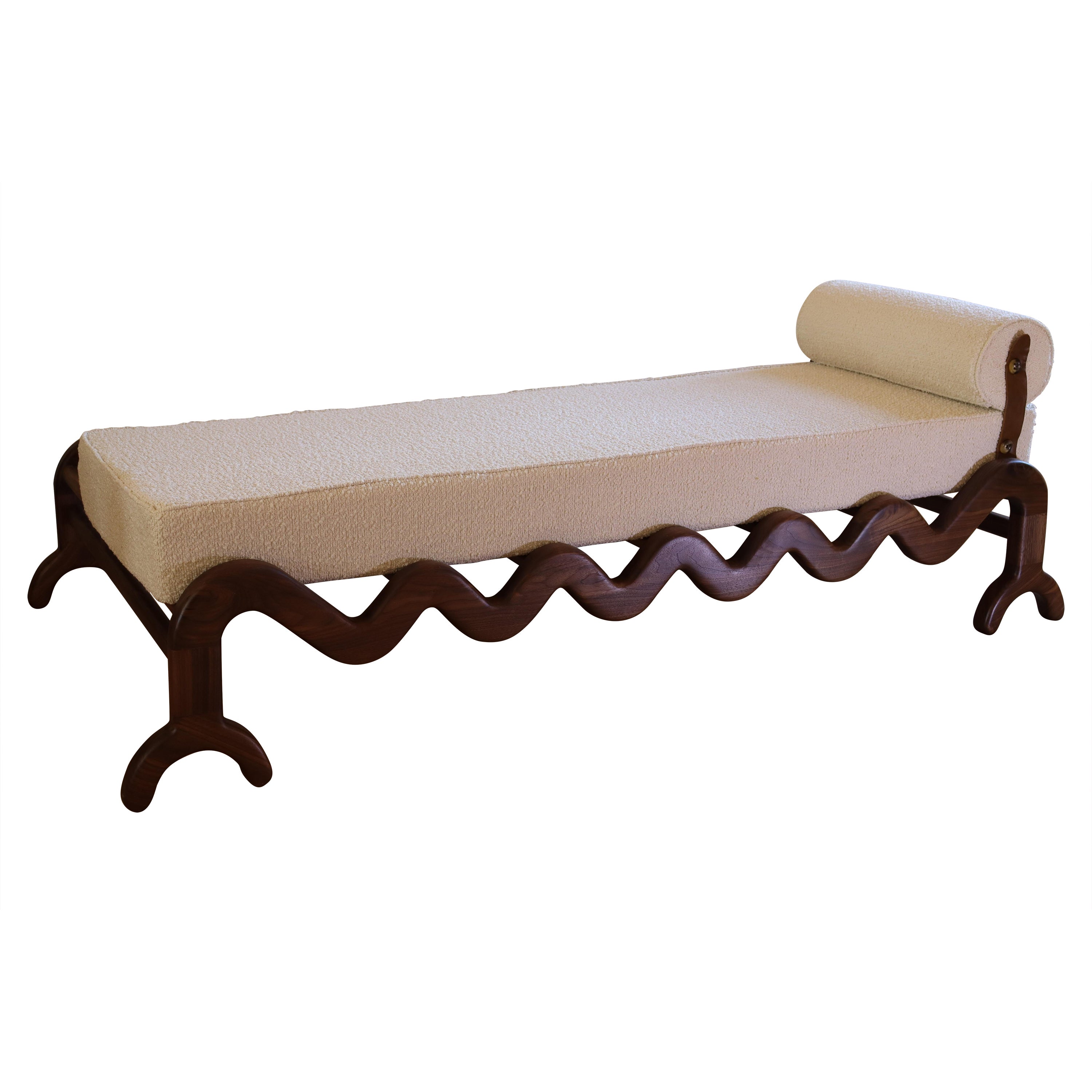 Sunday daybed walnut and Boucle For Sale