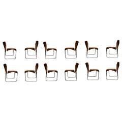 1970s Set of 12 Modern Dining Chairs by Marcello Cuneo for Mobel Italia -Stendig